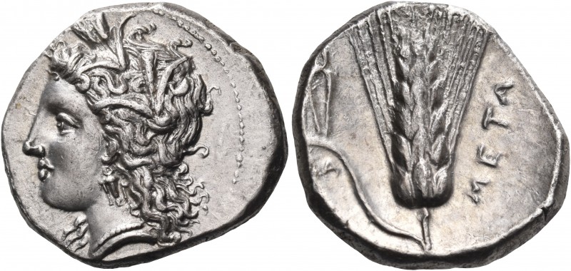 LUCANIA. Metapontum. Circa 330-290 BC. Didrachm or nomos (Silver, 22 mm, 7.81 g,...
