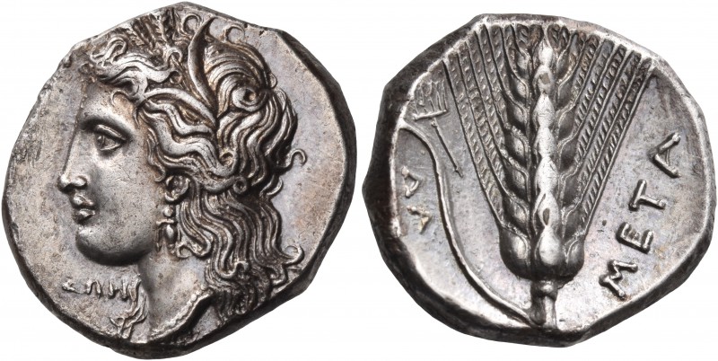 LUCANIA. Metapontum. Circa 330-290 BC. Didrachm or nomos (Silver, 20 mm, 7.90 g,...