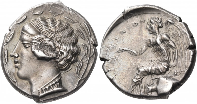 BRUTTIUM. Terina. Circa 440-425 BC. Nomos (Silver, 21 mm, 7.85 g, 1 h). Head of ...