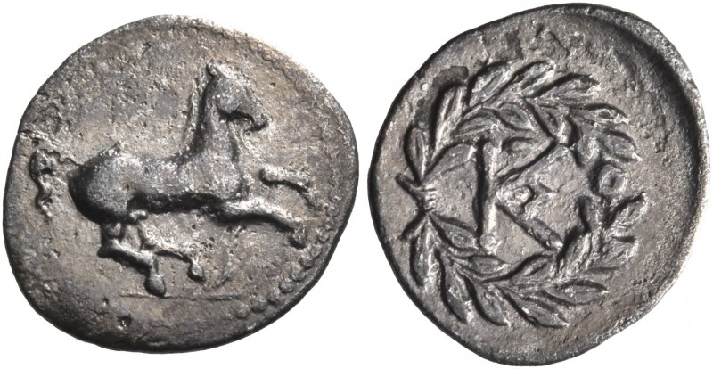 SICILY. Tauromenion. Campanian mercenaries, 354/3-344 BC. Litra (Silver, 11 mm, ...