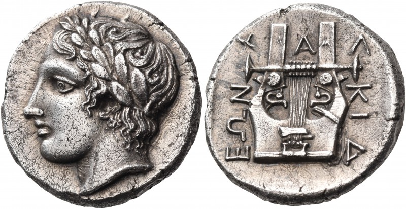 MACEDON, Chalkidian League. Circa 432-348 BC. Tetradrachm (Silver, 23 mm, 14.08 ...