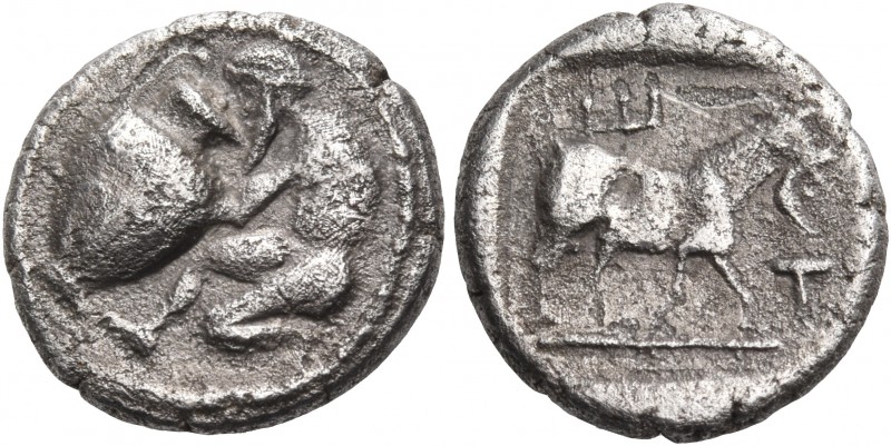 MACEDON. Terone. Late 5th century BC. Tetrobol (Silver, 13 mm, 2.24 g, 10 h). Sa...