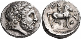 KINGS OF MACEDON. Philip II, 359-336 BC. Tetradrachm (Silver, 25 mm, 14.39 g), struck under Philip III Arrhidaios, Pella, c. 323/2-315. Laureate head ...