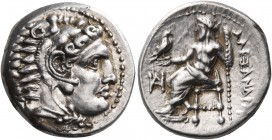 KINGS OF MACEDON. Alexander III ‘the Great’, 336-323 BC. Drachm (Silver, 16.5 mm, 4.32 g, 12 h), Miletos, c. 325-323. Head of Herakles to right, weari...