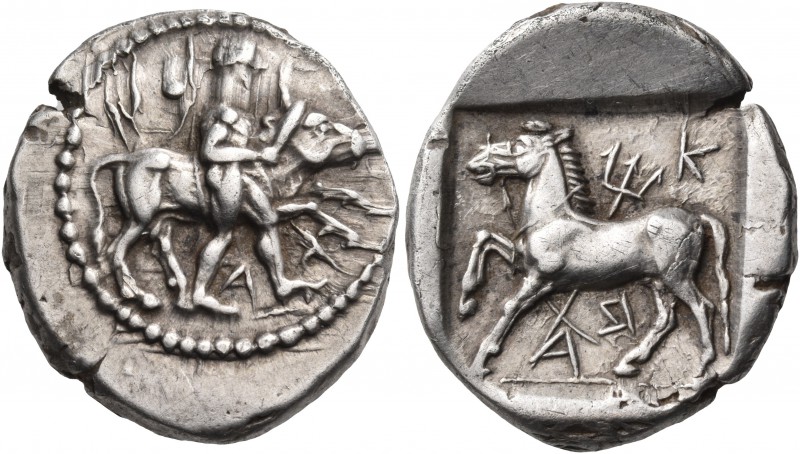 THESSALY. Krannon. Circa 460-400 BC. Drachm (Silver, 21 mm, 6.12 g, 1 h), Xan......