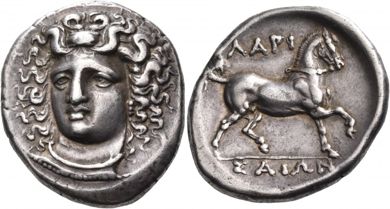 THESSALY. Larissa. Circa 356-342 BC. Stater (Silver, 12.19 g). Head of the nymph...