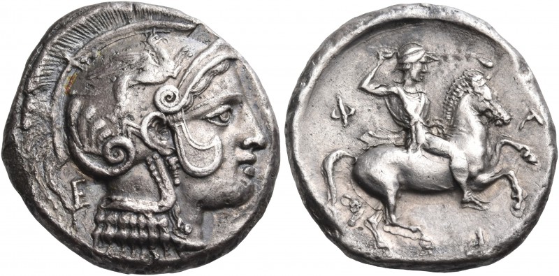 THESSALY. Pharsalos. Late 5th-mid 4th century BC. Drachm (Silver, 19 mm, 5.91 g,...