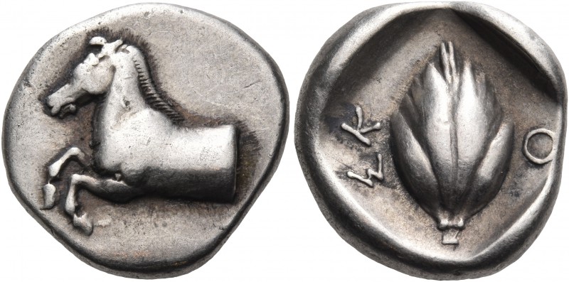 THESSALY. Skotussa. Circa 465-460 BC. Drachm (Silver, 16 mm, 6.05 g). Forepart o...