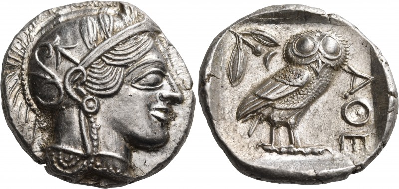 ATTICA. Athens. Circa 449-404 BC. Tetradrachm (Silver, 26.5 mm, 17.24 g, 5 h), l...