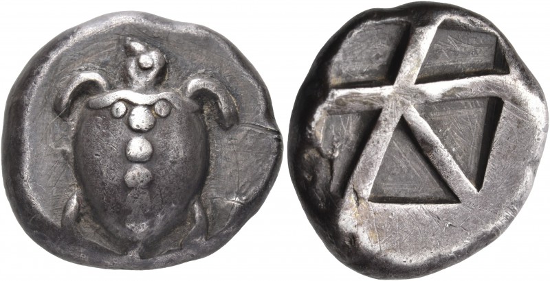 ISLANDS OFF ATTICA, Aegina. Circa 480-457 BC. Stater (Silver, 20 mm, 12.25 g). S...