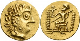KOLCHIS, The Caucasus Area. Later 1st century BC/1st century AD. Stater (Gold, 18.5 mm, 6.93 g, 10 h), an imitation of a posthumous issue of Lysimacho...