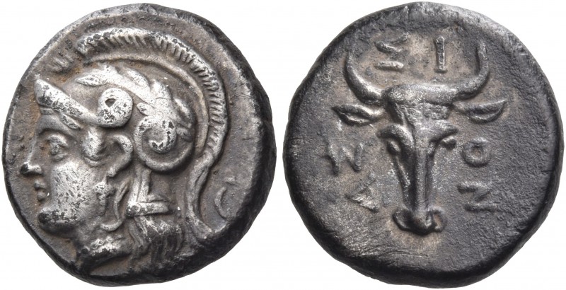TROAS. Assos. 4th-mid 3rd century BC. Drachm (Silver, 14 mm, 3.24 g, 12 h). Head...
