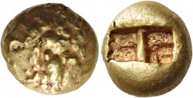 IONIA. Uncertain. Circa 650-600 BC. Trite (Electrum, 11 mm, 4.66 g), Lydo-Milesian standard. Globular surface with an uncertain pattern of dots. Rev. ...
