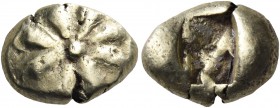 IONIA. Uncertain, Erythrai?. Circa 600-550 BC. Hekte (Electrum, 9 mm, 2.32 g), Lydo-Milesian standard. Rosette with central pellet and eight petals. R...