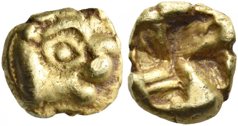 IONIA. Uncertain. Circa 600-550 BC. 1/24 Stater (Electrum, 7 mm, 0.63 g). Calf’s...