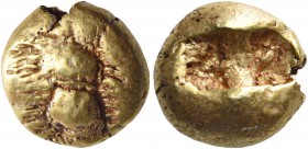 IONIA. Ephesos. Circa 600-550 BC. Trite (Electrum, 11 mm, 4.72 g). Bee of primitive form. Rev. Two irregular incuse squares. Karwiese Series II.1, Typ...
