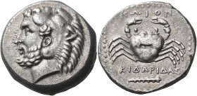 ISLANDS OFF CARIA, Kos. Circa 350-345 BC. Tetradrachm (Silver, 24 mm, 15.10 g, 6 h), Kidaridas. Bearded head of Herakles to left, wearing lion’s skin ...