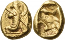 PERSIA, Achaemenid Empire. Time of Artaxerxes II to Darios III, circa 375-336 BC. Daric (Gold, 13x16 mm, 8.36 g), Sardes. Persian king moving to right...