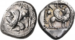 CILICIA. Ura (Kelenderis). Circa 460s-450s BC. Stater (Silver, 23 mm, 10.81 g, 9 h). &#67840;&#67859;&#67844; = 'RH in Aramaic, but barely visible Win...