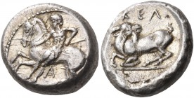 CILICIA. Kelenderis. Circa 430-420 BC. 1/3 Stater (Silver, 12 mm, 3.50 g, 1 h). Youthful male kalpe rider, holding reins in his right hand and goad in...