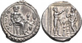 CILICIA. Tarsos. Tarkumuwa (Datames), satrap of Cilicia and Cappadocia, 384-361/0 BC. Stater (Silver, 24 mm, 10.73 g, 12 h), c. 370 BC. B'LTRZ (in Ara...