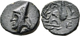 KINGS OF SOPHENE. Mithradates II Philopator, ca. 89 - after 85 BC. Dichalkon (Bronze, 17 mm, 3.46 g, 5 h), Arkathiokerta(?). Diademed head of Mithrada...