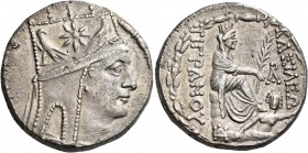 KINGS OF ARMENIA. Tigranes II, 95-56 BC. Tetradrachm (Silver, 25 mm, 15.71 g, 1 h), Tigranocerta, 80-68. Head of Tigranes II to right, wearing diademe...