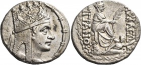 KINGS OF ARMENIA. Tigranes II ‘the Great’, 95-56 BC. Tetradrachm (Silver, 27 mm, 15.65 g, 12 h), Tigranocerta, 80-68. Head of Tigranes II to right, we...