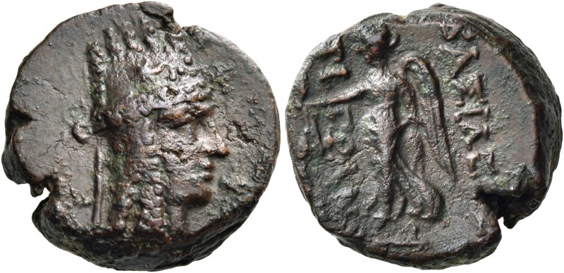 KINGS OF ARMENIA. Tigranes the Younger, 77/6-66 BC. Tetrachalkon (Bronze, 17 mm,...