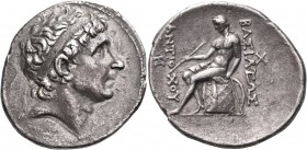 SELEUKID KINGS OF SYRIA. Antiochos I Soter, 281-261 BC. Tetradrachm (Silver, 32 mm, 15.84 g, 2 h), Antioch. Diademed head of Antiochos I to right. Rev...