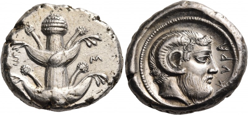 KYRENAICA. Kyrene. in alliance with Euhesperides, circa 480-435 BC. Tetradrachm ...