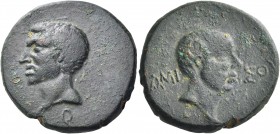 PONTOS. Amisos. Period of the tyrant Straton, circa 36-31/30 BC. (Bronze, 22 mm, 7.98 g, 11 h), struck under an uncertain Quaestor (=Q) allied to Mark...