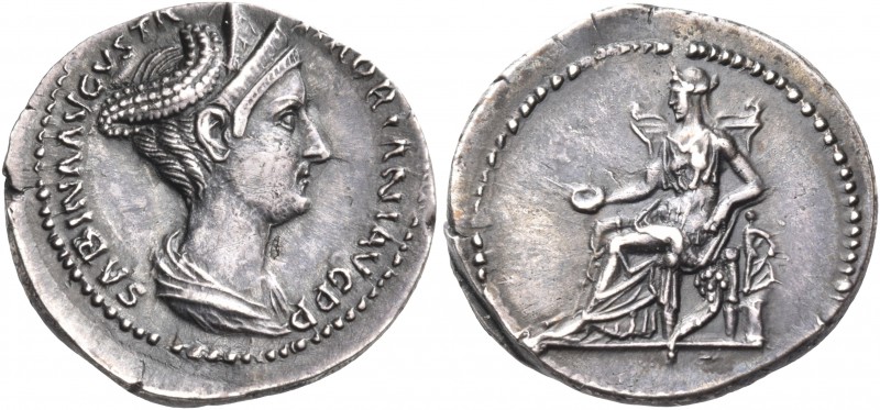 Sabina, Augusta, 128-136/7. Denarius (Silver, 18.5 mm, 3.45 g, 6 h), Rome, 128. ...