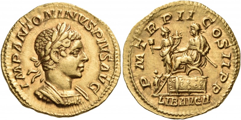 Elagabalus, 218-222. Aureus (Gold, 20.5 mm, 6.36 g, 12 h), Rome, 219. IMP ANTONI...