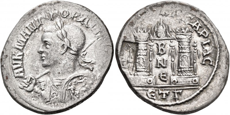CAPPADOCIA. Caesaraea-Eusebia. 238-244. Tridrachm (Silver, 26 mm, 8.26 g, 12 h),...
