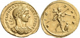 Aurelian, 270-275. Aureus (Gold, 21.5 mm, 4.12 g, 12 h), Mediolanum, 3rd emission, mid - end 272. IMP C L DOM AURELIANVS P F AVG Laureate and cuirasse...