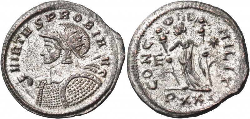 Probus, 276-282. Antoninianus (Billon, 23 mm, 4.04 g, 6 h), 280, Ticinum. VIRTVS...