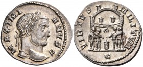 Galerius , as Caesar, 293-305. Argenteus (Silver, 19 mm, 2.59 g, 5 h), very possibly a contemporary imitation, Trier (?), 295-297 ( or slightly later ...