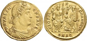 Valens, 364-378. (Gold, 30 mm, 8.93 g, 12 h), Aquileia, 364-367. D N VALEN - S P F AVG Laurel and rosette diademed, draped and cuirassed bust of Valen...