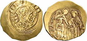 Michael VIII Palaeologus, 1261-1282. Hyperpyron (Gold, 25 mm, 4.17 g, 6 h), Constantinople. Half-length facing figure of the Theotokos, orans, within ...