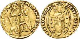 ITALY. Venice. Nicolò Marcello, 1473-1474. Ducato (Gold, 20.5 mm, 3.48 g, 10 h), 69th Doge. NICOL' MΛRCELL' / DVX / S•M•VENETI On the left, St. Mark s...