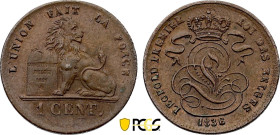 Belgium. Leopold I (1831-1865), 1 Centime 1836 over 1832 (Copper, 1.78 gr, 17 mm). Dupriez 142, KM 1.2. PCGS MS63 BN

Overstricking on Netherlands 1/2...