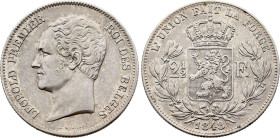 Belgium. Leopold I (1831-1865), 2 1/2 Francs 1848 (Silver, 12.47 gr, 31 mm). Dupriez 382, KM 11. Extremely Fine.

Small head variety.