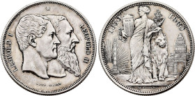 Belgium. Leopold II (1865-1909), Module of 5 Francs 1880 (Silver, 24.97 gr, 37 mm). Dupriez 1217, KM X 8. Extremely Fine.

Variety with 15 rays.