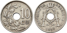 Belgium. Albert I (1909-1934), 10 Centimes 1930 (Copper-nickel, 3.91 gr, 22 mm). Dupriez 2411, KM 96. Very Fine.