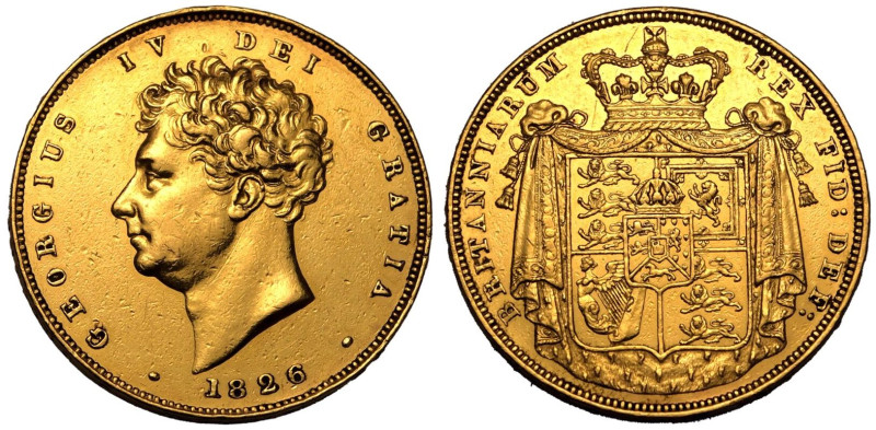 UNITED KINGDOM. George IV, 1820-30. 
Gold 2 Pounds (Double Sovereign), 1826. Ro...