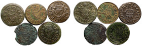 England: James I 1603-25 x5 Farthings Harington issue Various conditions