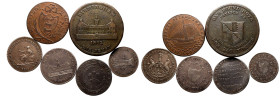 1794-1812 Lot of 6 Silver and Bronze Workhouse and Merchant Tokens Various conditions