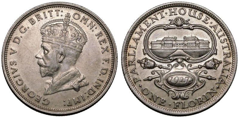 AUSTRALIA. George V, 1910-36. 
Silver Florin, 1927. Melbourne. 
This coin was ...