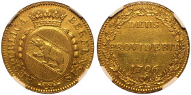 Switzerland: Bern Republic 1796 Gold 2 Duplones NGC AU 55